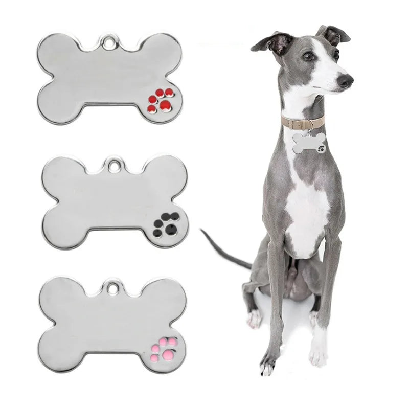 SSeeSY OEM Custom Creative Bone Identity Tag Personalized Simple Anti Loss Lettering Cat Dog Collar Pendant Pet Jewelry