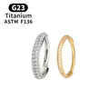 G23 Titanium 16G Fashion Earrings Nose Ear Piercing Ring Cartilage Daith Hoop Hinged Segment ASTM F136 Tit Zircon Body Jewelry