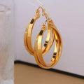 SC Fashion Vintage Design Two Loops Cross Statement Earrings Jewelry Personalized Gold Plated Double Hoop Earrings for Women
