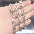 Stainless Steel Oval Twist Cross Chain Vacuum Gold Pin DIY Necklace Bracelet Foreign Trade Personality Fashion Matching