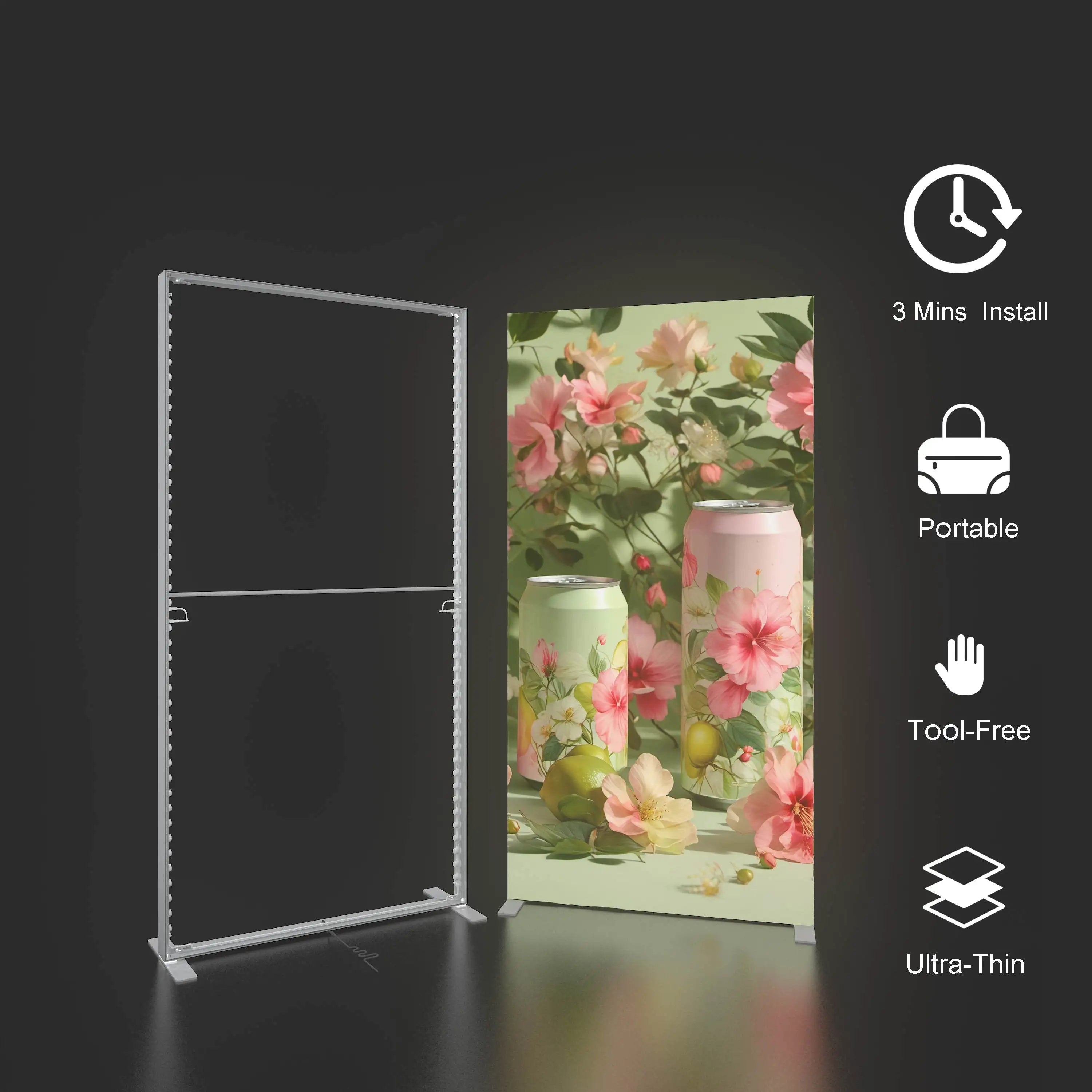 Led Light Box Stand Trade Show Display Booth Lightbox Modular Display Seg Fabric Light Boxes Modular Display