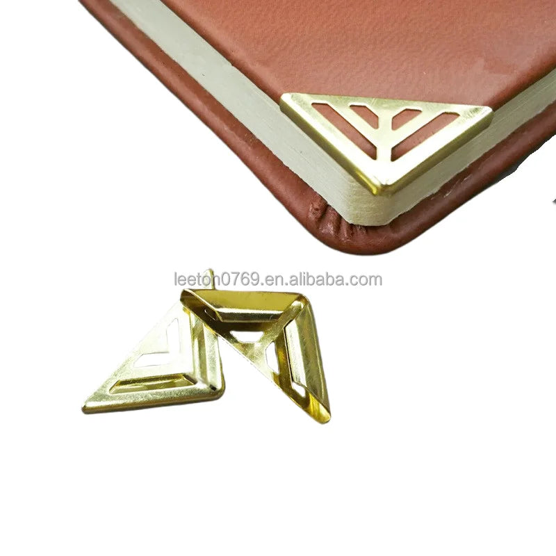 Stock Supply Note Book Accessories 17 X 17 X 2.5 mm Gold and Anti-brass Metal Corner Protector for Book Cover