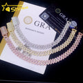 Hip Hop Jewelry Moissanite Cuban Bracelet 10MM 2 Rows 925 Sterling Silver Iced Out VVS Moissanite Miami Cuban Link Chain