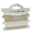 Gold Fashion Bead Elastic Design Zinc Alloy 14K Gold Plated Acrylic 6mm Custom Beads Classic Unisex Mama Bangles Gift Jewelry
