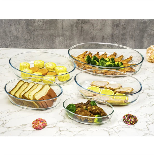 Dishwasher Safe High Borosilicate Oval Ellipse Glass Baking Cooking Baking Dished Casserole Bakeware