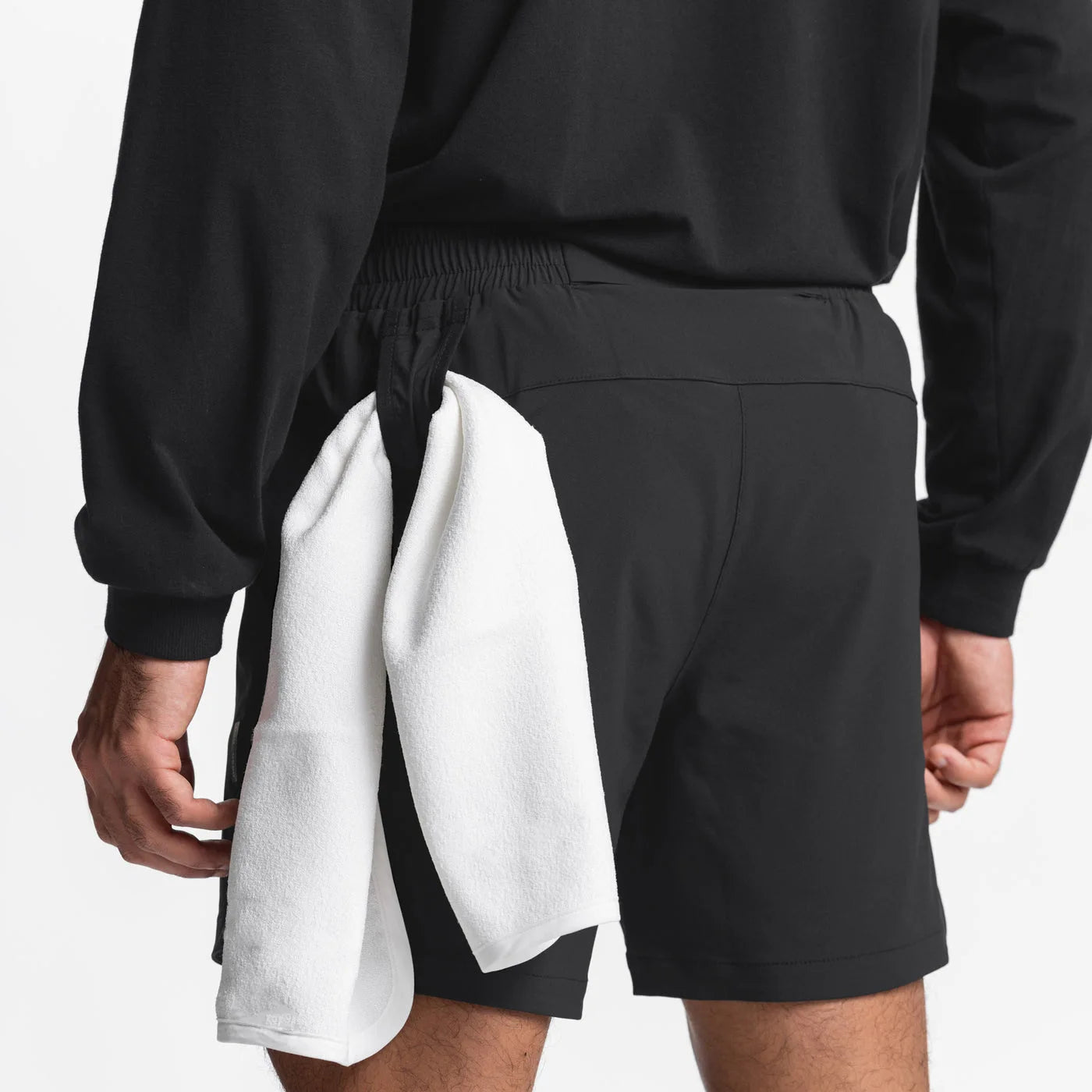 Men Summer Casual Breathable Mid Solid Color Back Pocket Design Sweat Shorts 100% Polyester Running Sports Workout Drawstring