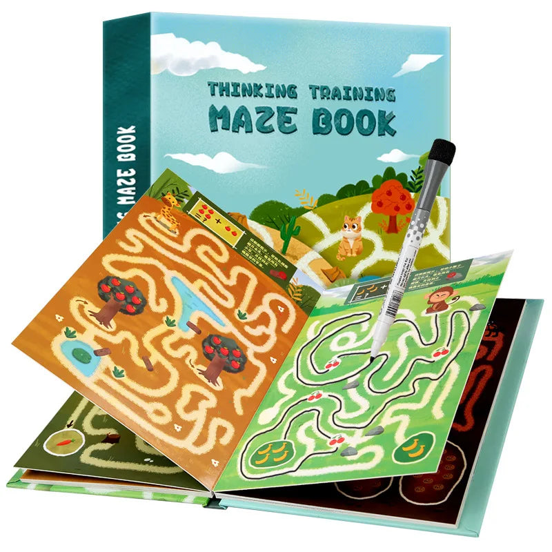 Wholesale Hot Baby Quiet Book for Toddlers Reusable Erasable Maze Book Binding Children's Maze Book