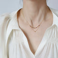 Minos Stainless Steel Beaded Necklaces Sweater Necklace Jewelry 18K Gold Plated Purple Beaded Necklaces for Women