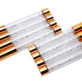 Best Selling Rose Gold Rhinestone Metal Handle Flat Gel UV Pen Nylon Hair Liner 3D Nail Pincele Flower Printing Nail Art Brushes