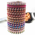 Wholesale Custom LOGO Fashion Simple Hair Accessories Girls Colorful Elastic Rubber Hair Band Twist Braid Hair Ties for Women