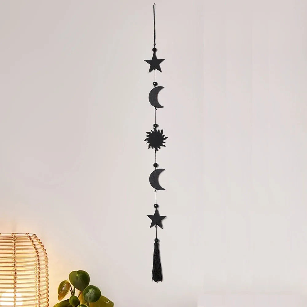 New Pendant Wood Chip Car Interior Wall Decoration Pendant Jewelry Fashion Simple Star Moon Tooth Pendant Home Wholesale