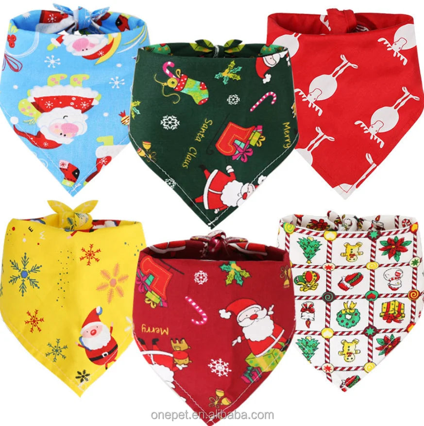Personalized Christmas Bandanas Bibs for Medium Large Dogs Luxury Nylon Cotton Plastic Wool Pet Accessories Animal Summer