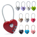 Party Souvenir Resettable 3 Digit Combination Travel Luggage Lock Suitcase Padlock Steel Wire Heart Love Wedding Promotion Gifts