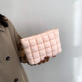 2024 Women's Portable Large Capacity Korean Fashion Padded Quilted Makeup Bag Puffer Lipstick Brush Storage Cosmetic Bag