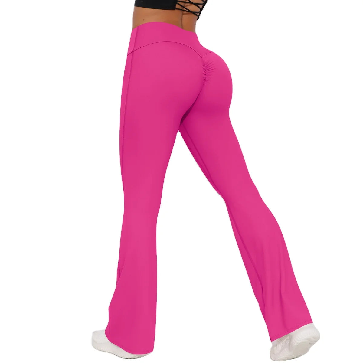 New Women Compression High Waist Lightweight Scrunched Back Outfit Dance Flare Pants Leggings