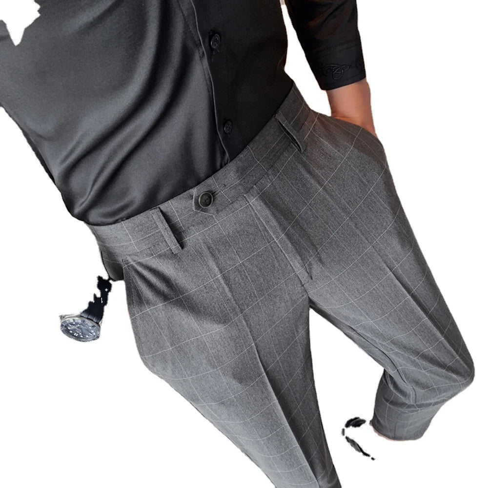 Men's Casual Pants Nine-Point  Straight-leg Trousers for Man