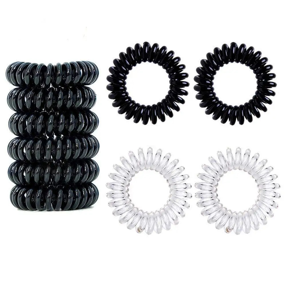 Song May Solid Color European-American Style Hair Tie for Female Fashion Telephone Scrunchies TPU Material 4cm Circumference 10