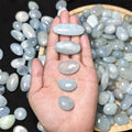 Natural Gemstones Fengshui Bulk Blue Crystal Palm Aquamarine Tumble for Healing