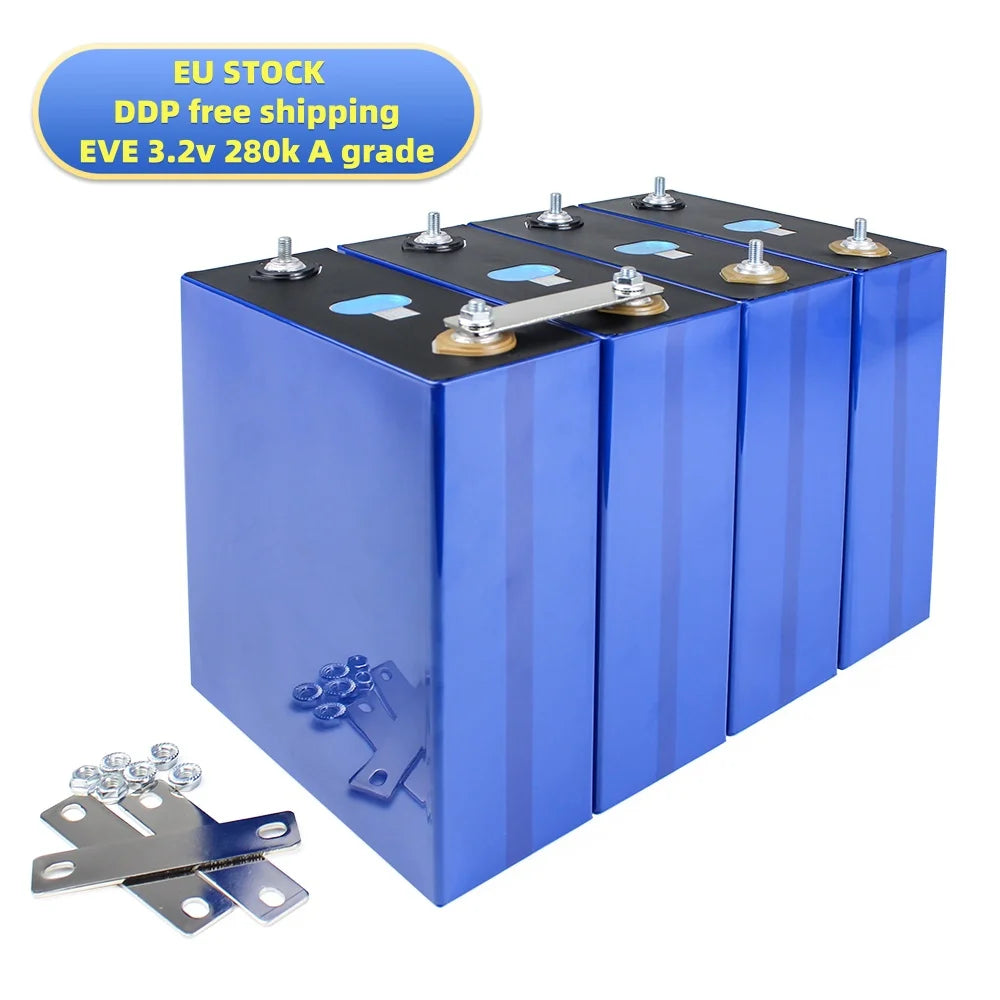 EU Stock EVE 3.2V 280Ah Lifepo4 Battery Prismatic Cells LF280K High Rate for Solar Batteries Energy Storage DDP 3-7DAYS