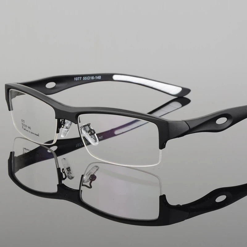 Spectacle Frame Attractive Mens Distinctive Design Brand Comfortable TR90 Half Frame Square Sports Glasses Frame Eyeglass