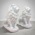 2021 Hand Carved Western Style Outdoor Garden Decoration Natural Large Life Size White Stone Marble Lion Statue Sculpture