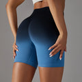 Gradient Yoga Shorts for Woman Plain Seamless High Waist Butt Lifting Spandex Cycling Running Shorts Pant