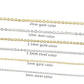 Gold Dainty Cable Link Chains Necklace Stainless Steel 18K Gold Plated Necklace