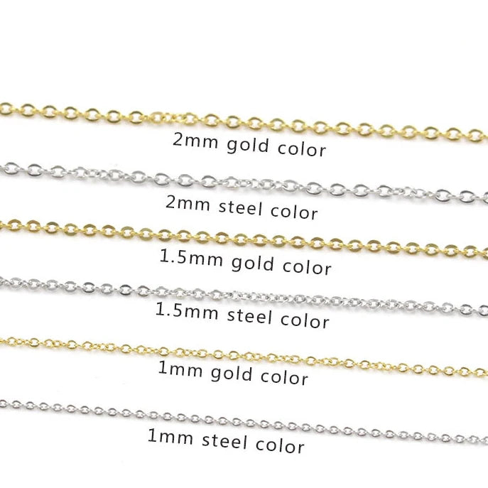 Gold Dainty Cable Link Chains Necklace Stainless Steel 18K Gold Plated Necklace