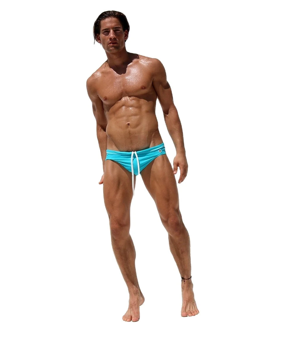 GZFZ-AQ-3 Mens Bikini Briefs Hot Sale Summer Men's Solid Swimming Briefs Eco Friendly Swimwear Beach Pants