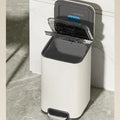 8L Pedal Trash Can Waterproof Stainless Steel Foot Waste Bin Smudge Resistant Recessed Pedal for Outdoor Kitchen Garbage Storage