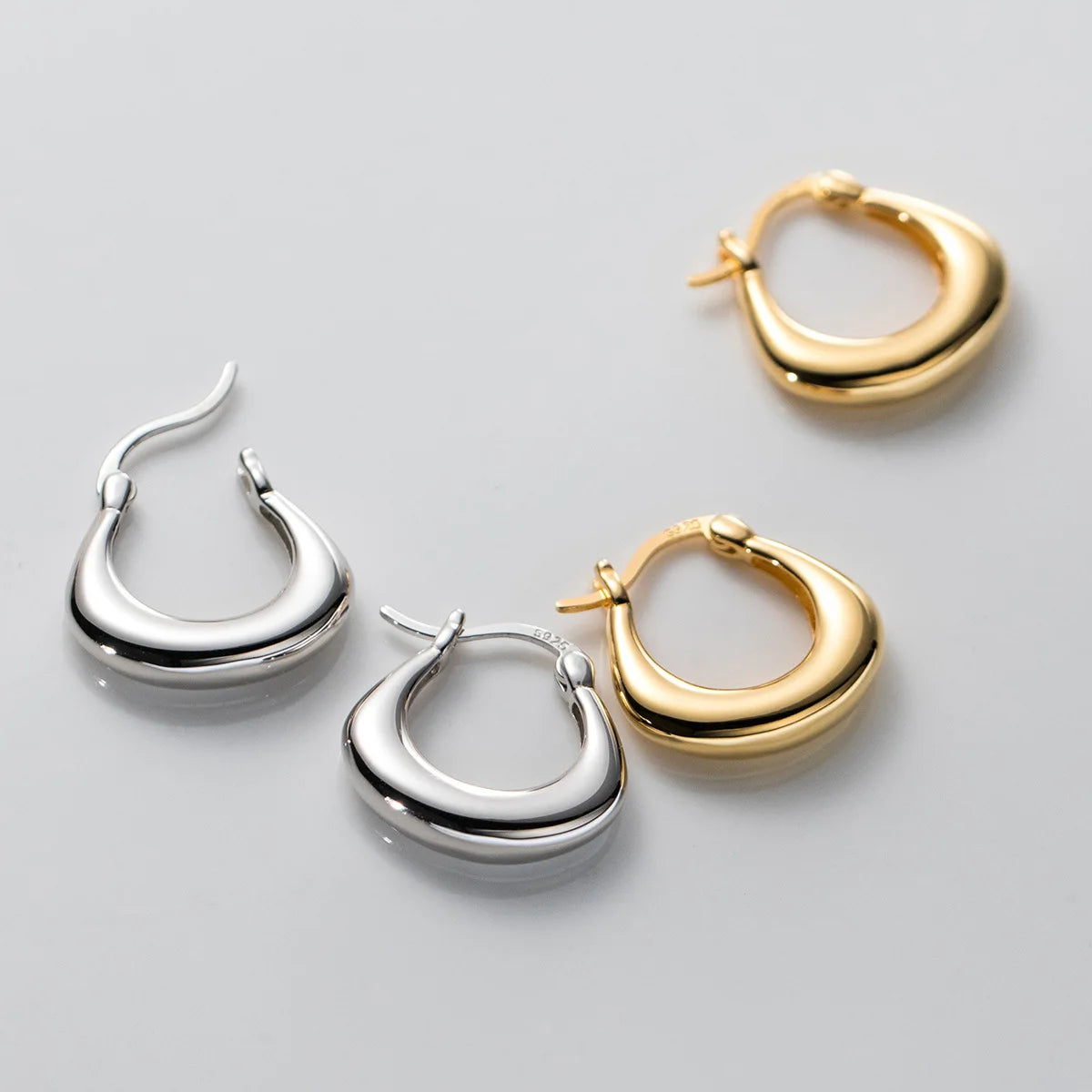 925 Silver Jewelry Earrings Women Luxury Chunky Hoop Earrings for Women Hypoallergenic Earrings