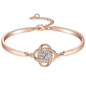Wholesale Zircon Flower Charms Bracelets for Women Brass Lovers Bracelet Jewelry Girl Gift