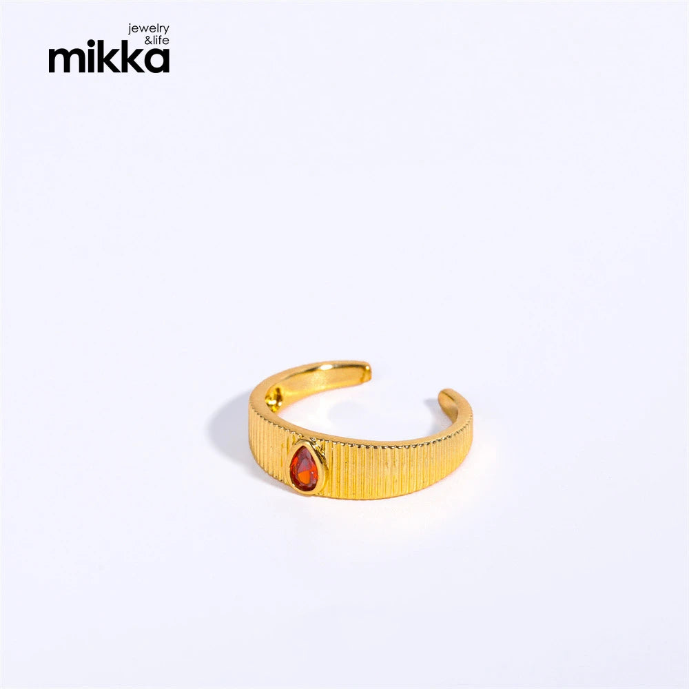 Wholesale Fashion New Trendy 18k Gold Plated Custom Gemstone Cuff Rings