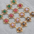 M588 6pcs/lot 18K Gold Plated Nickel Free Metal Jewelry Accessories-Zircon Pendants DIY Earrings Pass REACH for Jewelry Making