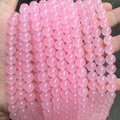 Wholesale Light Pink Chalcedony Stone Beads 4mm Round Pink Gemstone Beads Loose Rose Quartz Chalcedony Beads for Jewelry Making