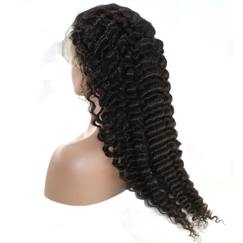 Directly Wholesale Factory With Cheaper Price and Cuticle Aligned Deep Wave 5*5 HD Lace Closure Wig