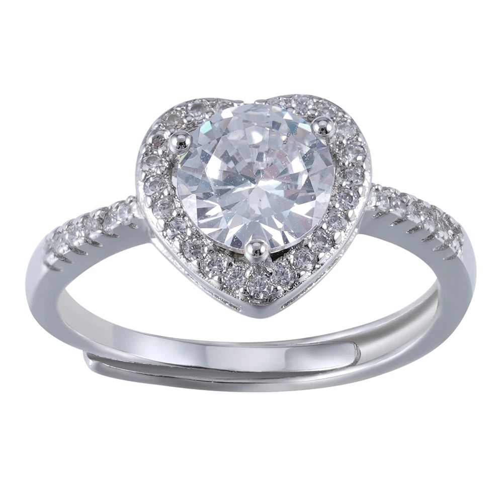 Wholesale Moissanite Rings Women's Heart Hollow Ring One Carat Moissanite Wedding Ring