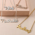 Personalized Initial Nameplate Necklace Jewelry Gift Gold Rose Gold Plated Custom 925 Sterling Silver Name Necklace