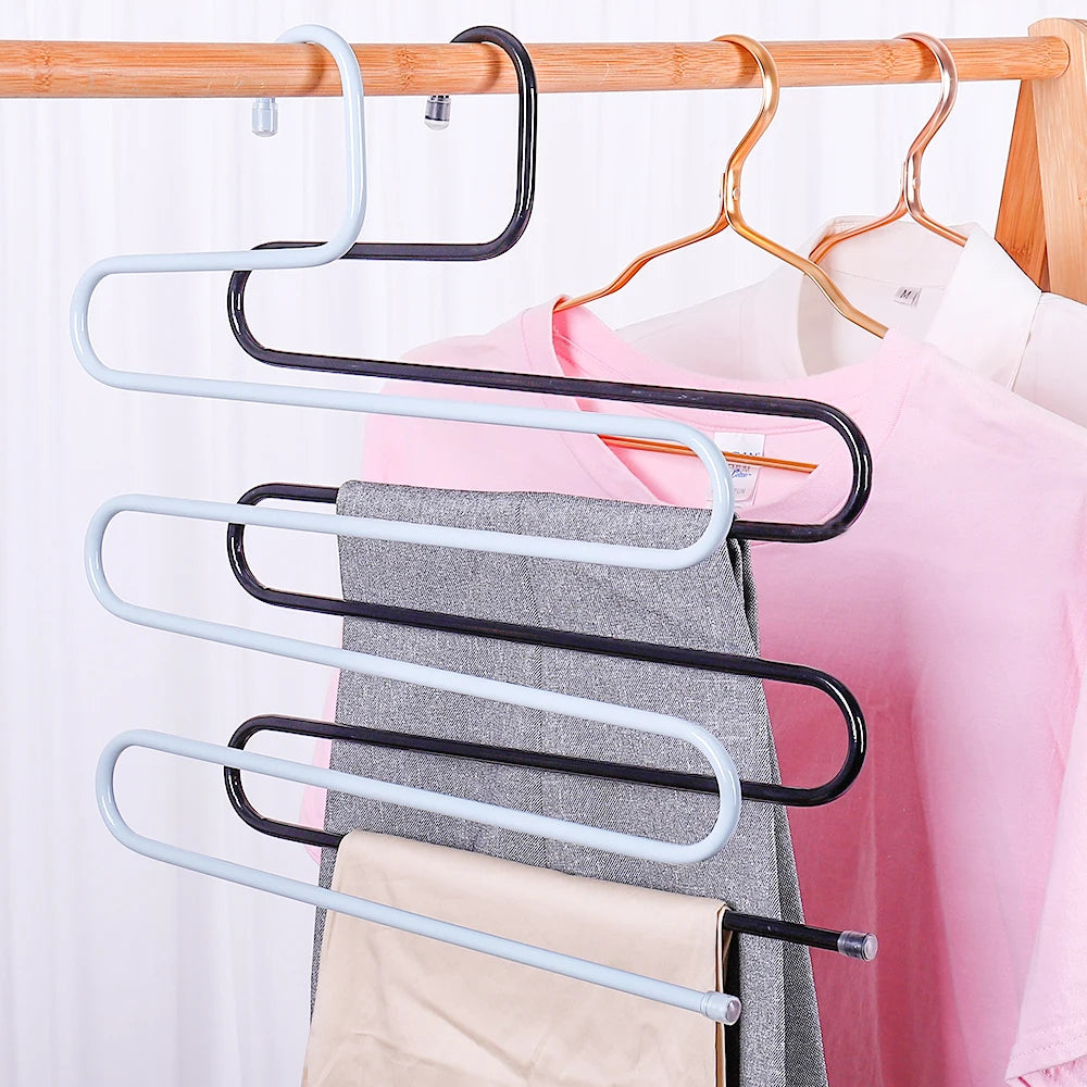 Colorful Non slip 5 Colors 5 Layer Pant Hangers Metal Pants Trousers s Hangers