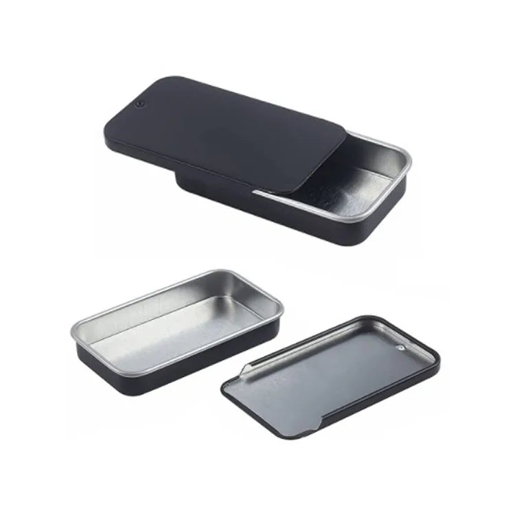 Metal Slide Top Tin Containers Metal Round Hinged Tins for Business Cards/Candles/Candies/Gifts