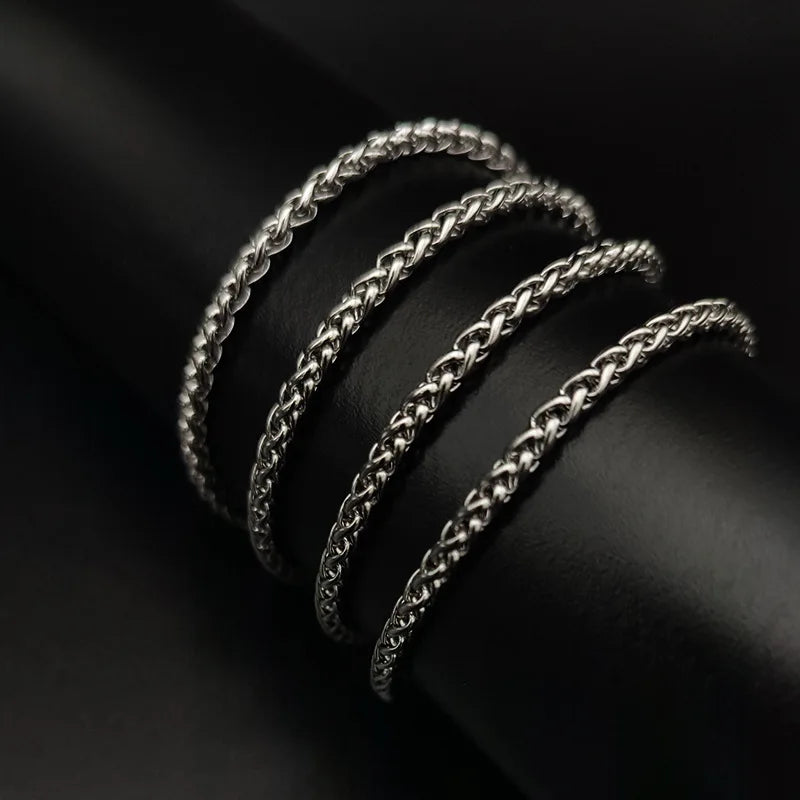 50cm Length 5mm Width Flower Basket Chain Stainless Steel Lantern Rope Chain for Men Women Necklace