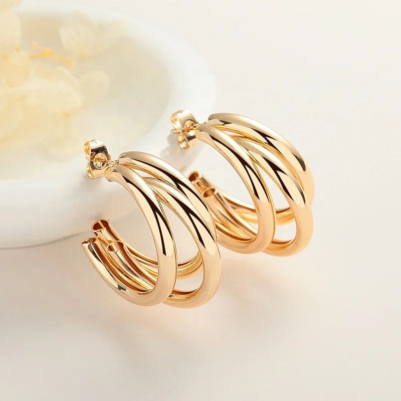 Bijouterie Joyeria Bisuterias Oro Wholesale Earrings Women Copper Alloy 18K Gold Plated Women'S Pendant 18K Gold Plated Earrings