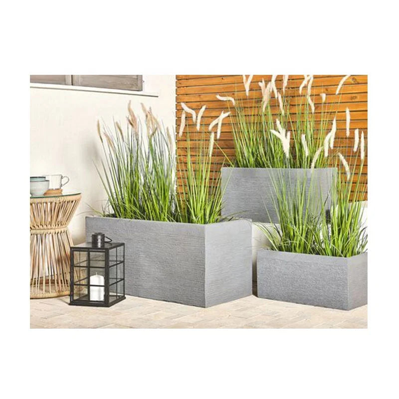 Wholesale Rectangular Planter Box Fiberglass Pots & Planters Outdoor Garden Fiber Clay Pot