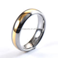 Silver and Gold Plated 6mm Tungsten Ring Fashionable Dome Styles for Engagement Wedding or Party Gift Promise Rings