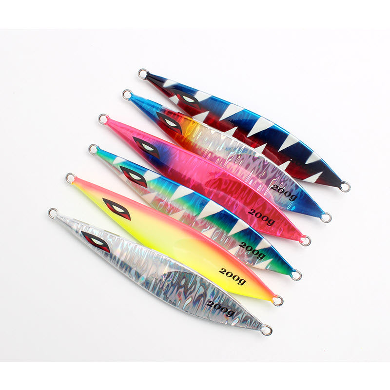 WM015J 200g Luminous Jig Fishing Metal 4.2oz 5.3oz 6.3oz 7oz 8.8oz 10.6oz Jig Lure Long Casting Design Slow Pitch Jigs
