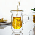 80ml Double-Walled Cappuccino Mug Handle Cute Clear Light Weight for Turkish Tea Cup Luxury Traditional Chinese Hotels Holidays