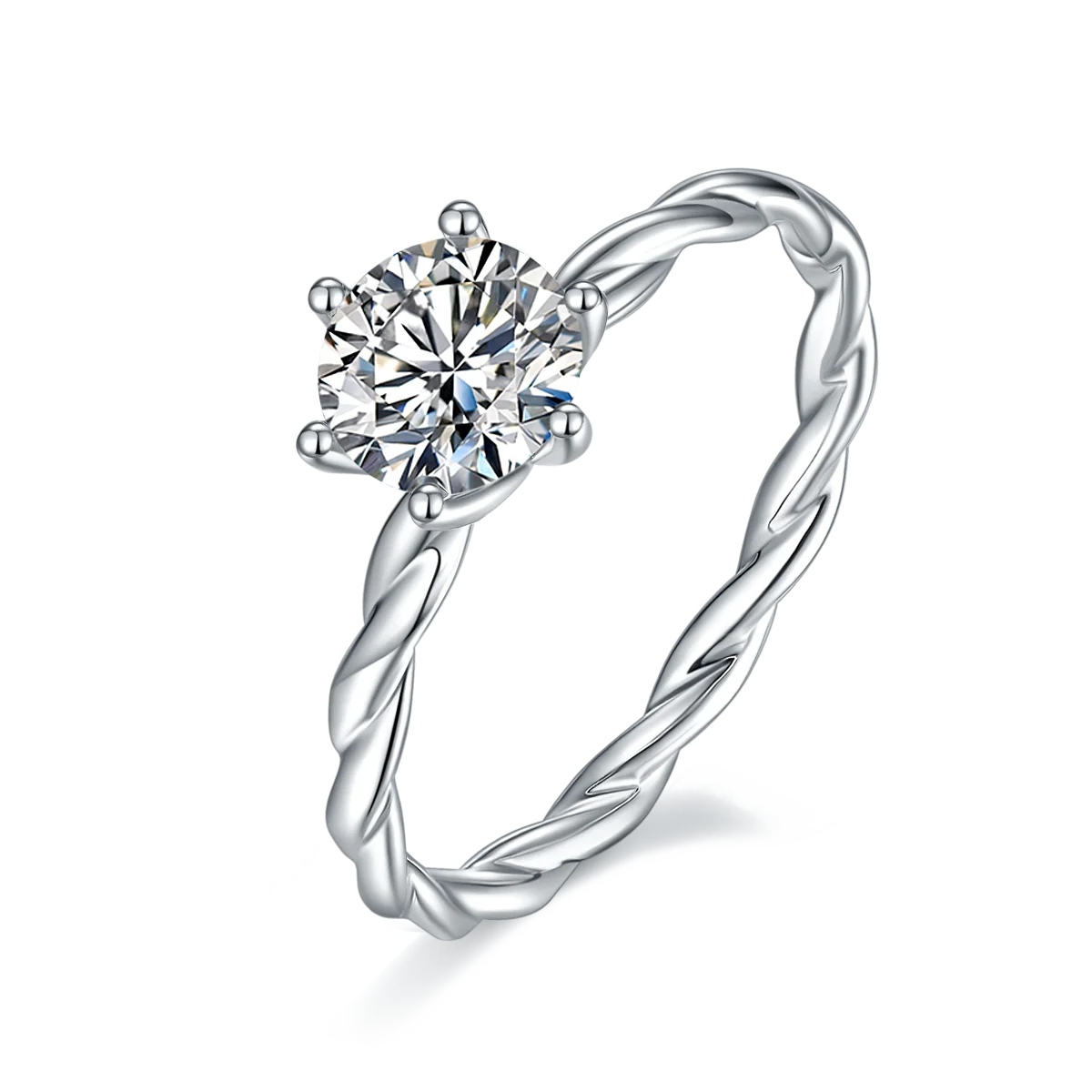 Hot Sale 925 Sterling Silver Gold Plated 1 Carat Oec Moissanite Diamond Wedding Ring With Unique Design
