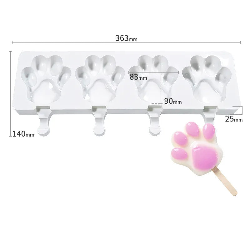 Factory Wholesale Cartoon Silica Gel Ice Cream DIY Mold Silicone Popsicle Mold