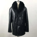 Custom Genuine Varsity Lamb Skin Leather Faux Fur Fleece Jacket for Men Long Parka Jacket for Men