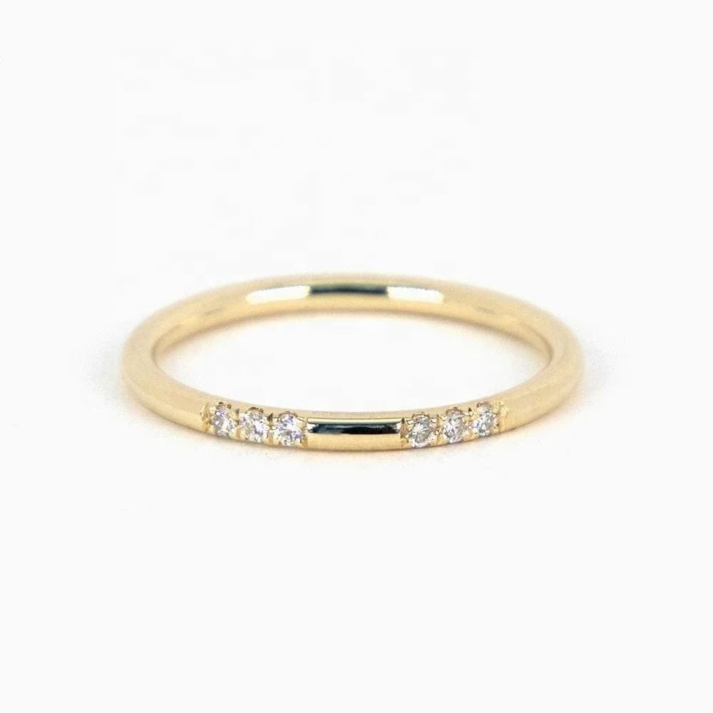 LOZRUNVE Custom Women Dainty Trendy Gold Plated Semi Pave CZ Ring Sterling 925 Silver Jewelry